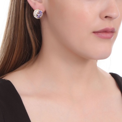 Gold Moon  On Purple 